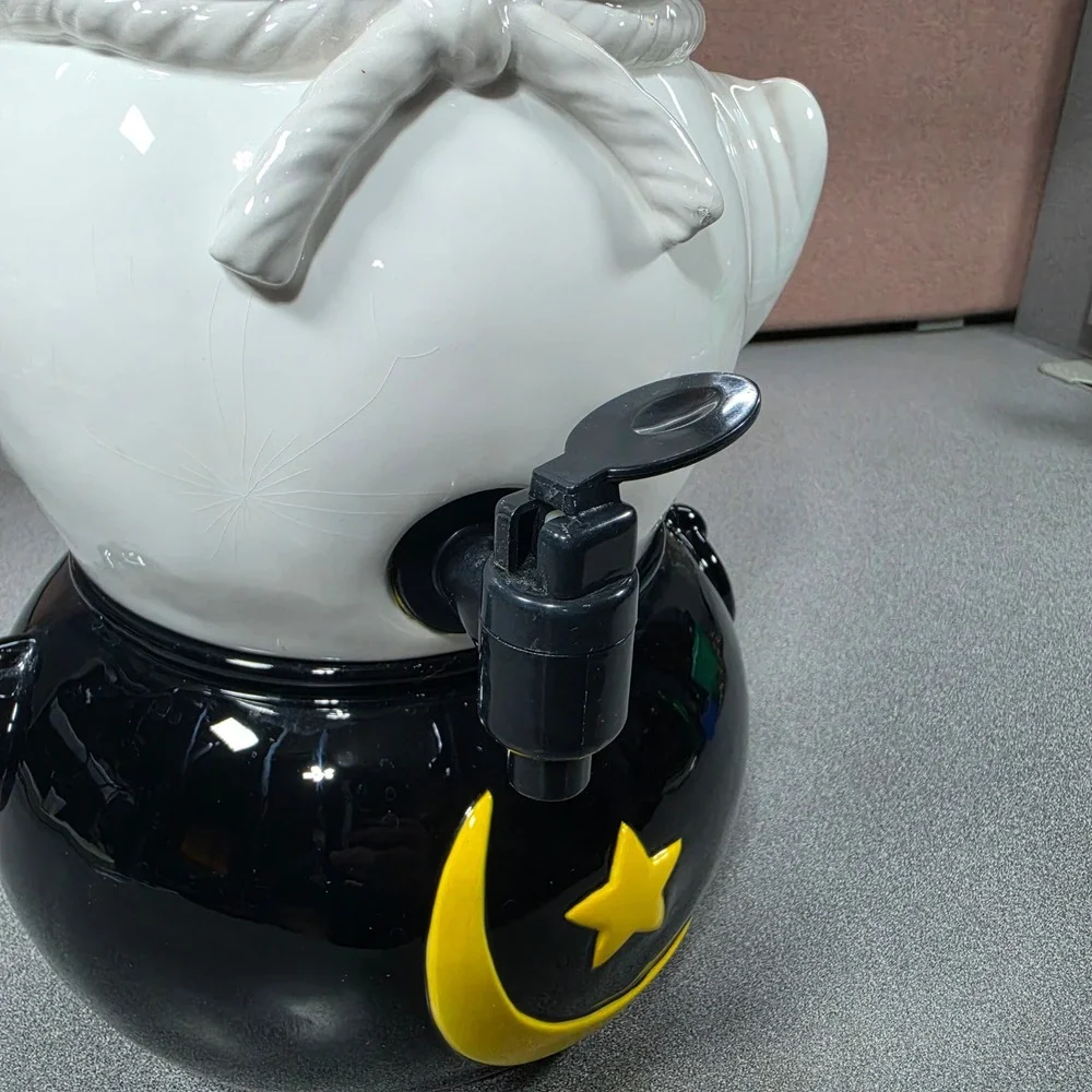 Dept. 56 Halloween Beverage Dispenser Pumpkin Ghost Cauldron